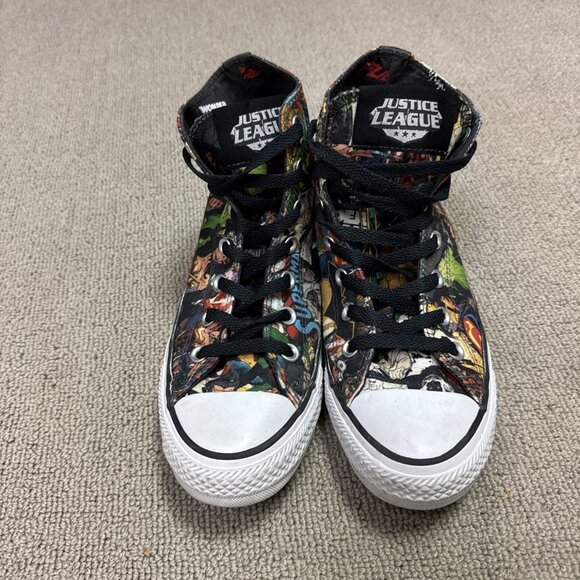 Converse Justice League Superman Sneakers Multicolored High Top Women’s Size 8 - Picture 8 of 11